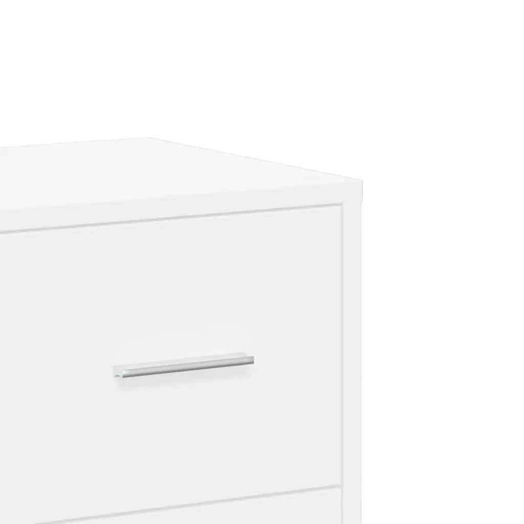 White Engineered Wood Sideboard Storage Cabinets 60x31x84 cm
