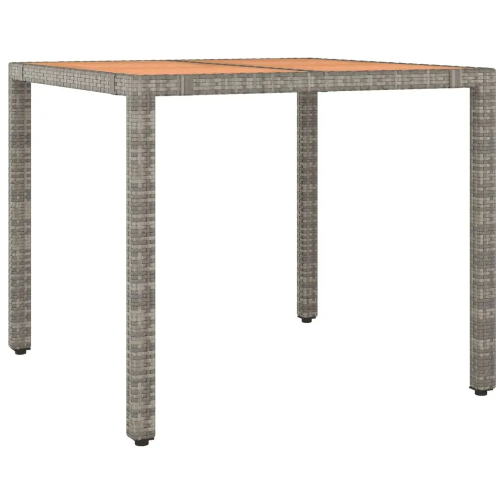 Bistro Set Outdoor Patio Garden Furniture 3 Piece Grey Poly Rattan with Cushions