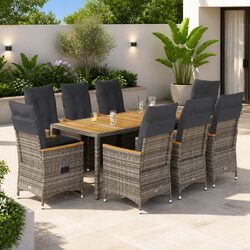 Specifications of 9 Piece Grey Garden Dining Set