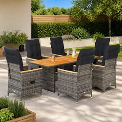 7 Piece Garden Dining Set: Dimensions and Materials