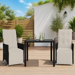 Specifications of Black 3 Piece Bistro Set with Cushions