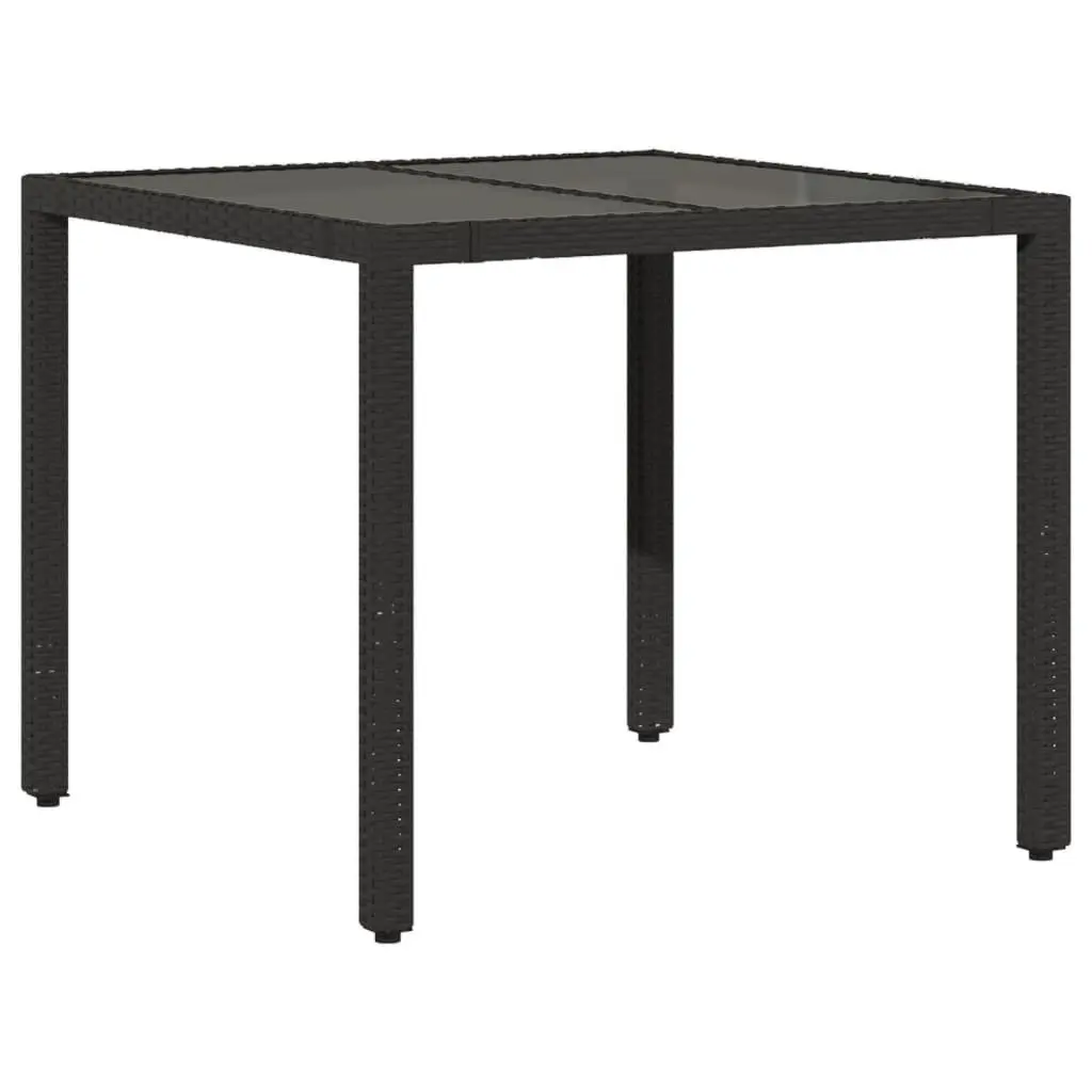 3 Piece Outdoor Bistro Set for Garden Black Poly Rattan with Cushions