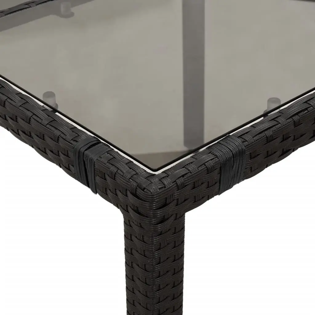 3 Piece Outdoor Bistro Set for Garden Black Poly Rattan with Cushions