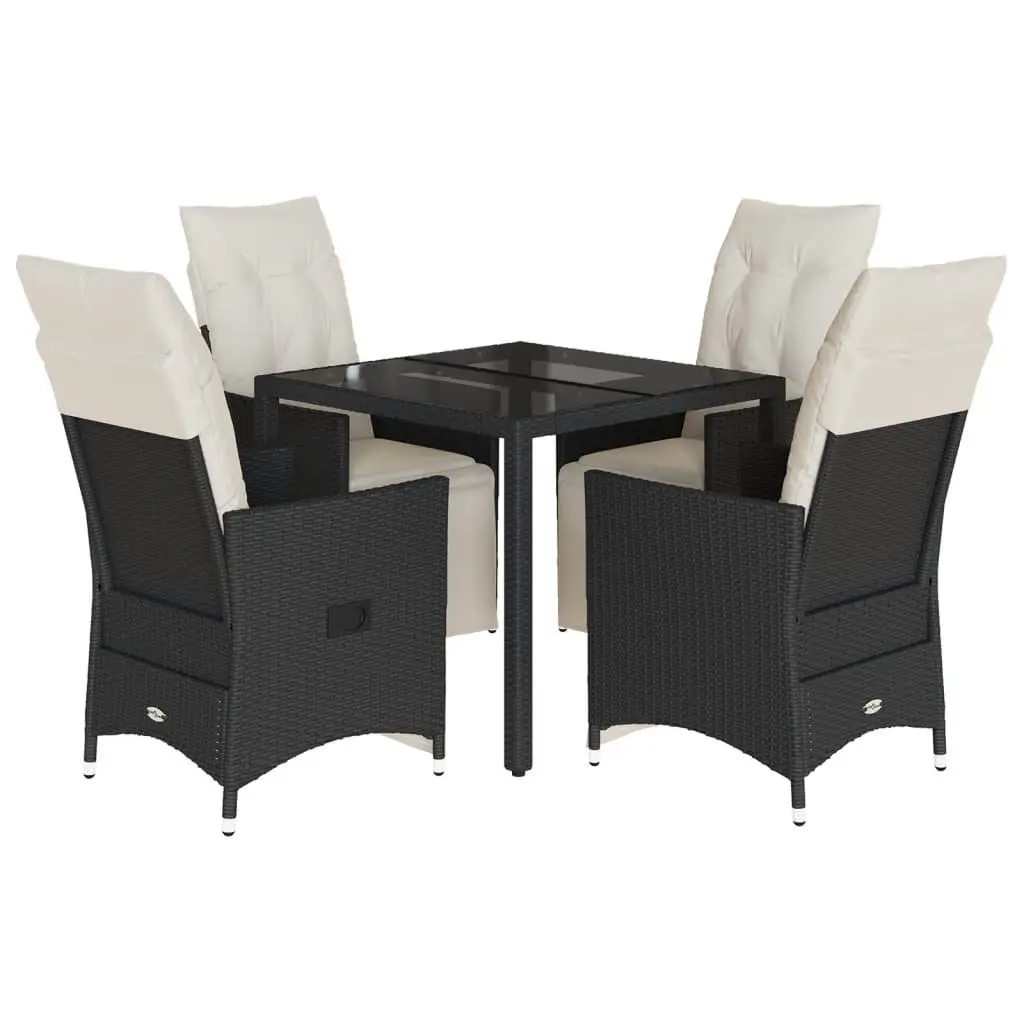 Garden Dining Set Outdoor Use 5 Piece Rattan Chairs Table with Cushions