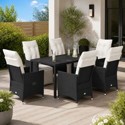 7 Piece Black Garden Dining Set Specifications