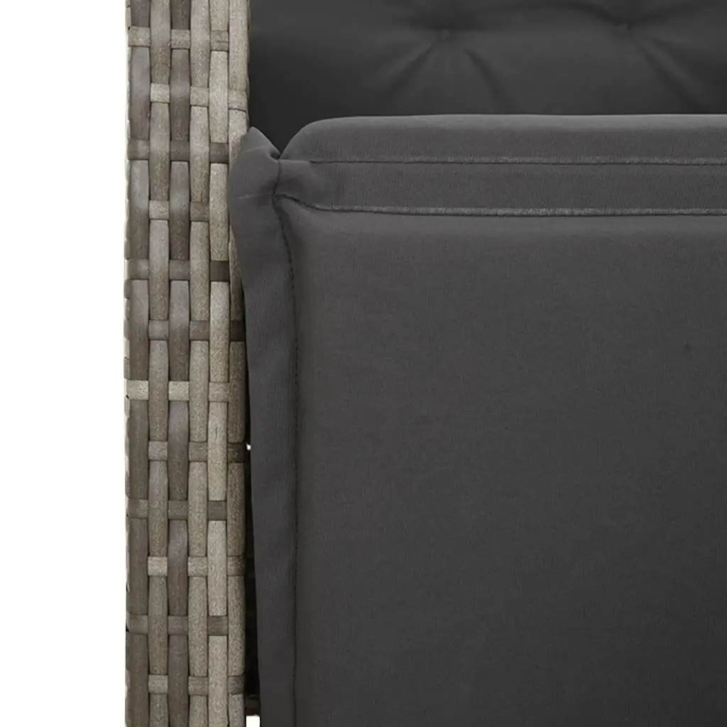 Bistro Set for Garden Outdoor Use 3 Piece Adjustable Grey