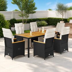 Specifications of the 7-Piece Black Rattan Bistro Furniture Set
