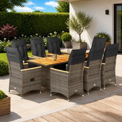 9 Piece Garden Bistro Set: Dimensions and Materials Included
