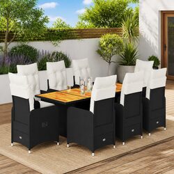 Specifications of 9 Piece Bistro Set with Cushions