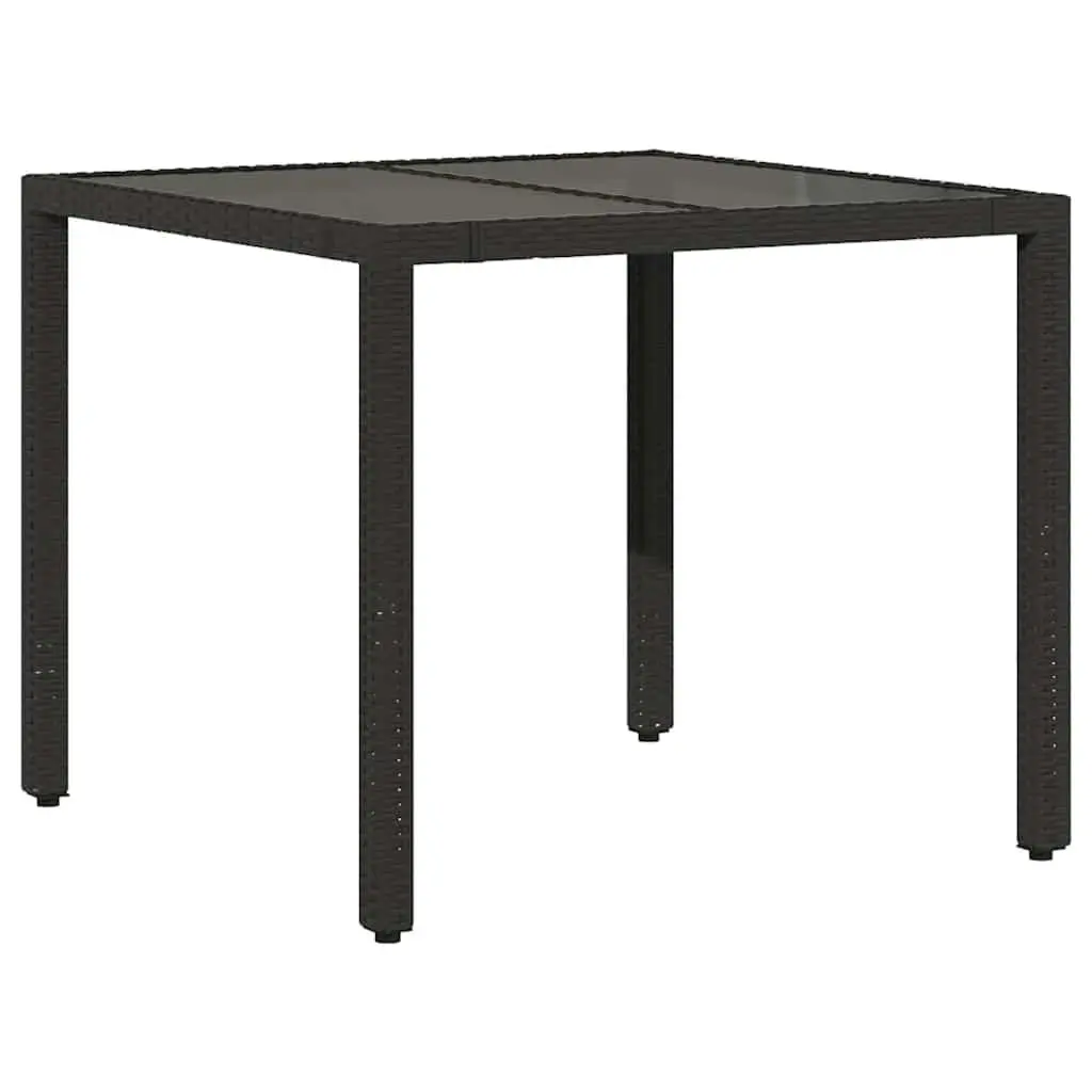 Outdoor Bistro Set 3 Piece Garden Furniture with Cushions Black Poly Rattan