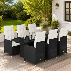 Detailed Specs of 7 Piece Garden Bistro Set – Black