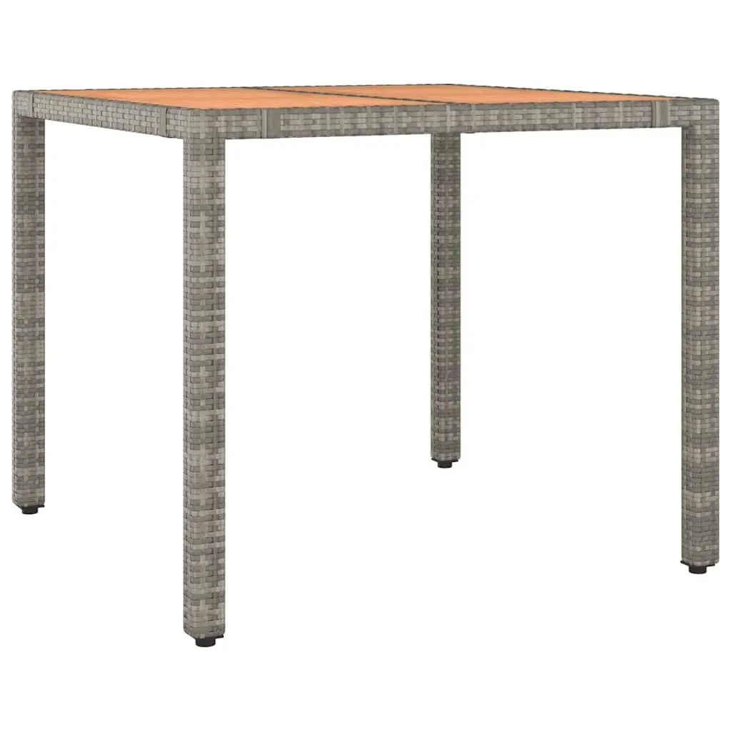 Bistro Set 3 Piece Outdoor Grey Poly Rattan Furniture with Cushions for Garden Patio or Balcony