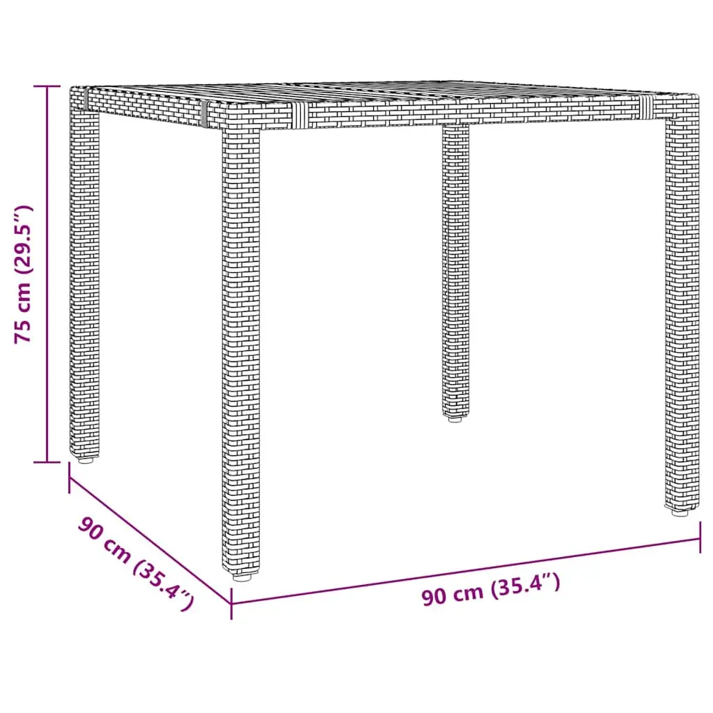 Grey Bistro Set for Garden 5 Piece with Cushions PE Rattan