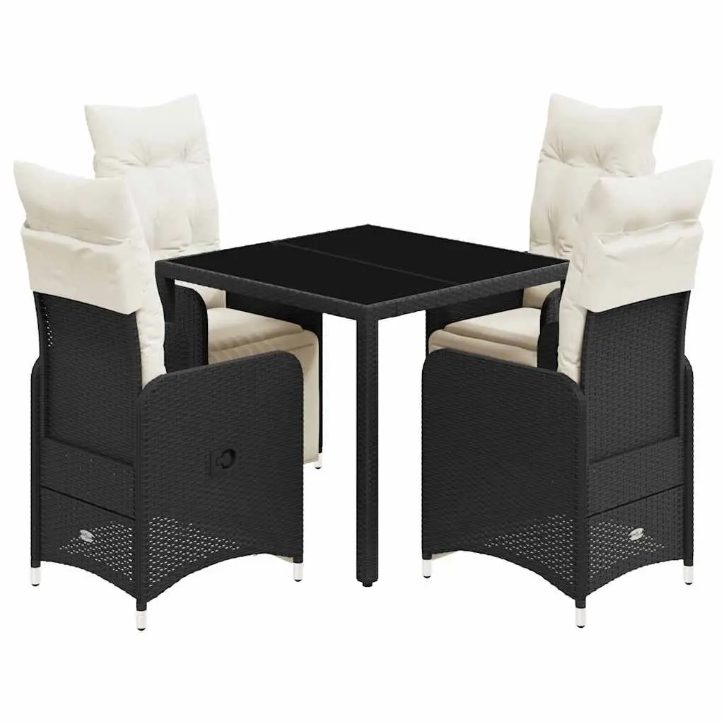 5-Piece Black Garden Bistro Set