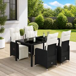 Specifications of 5-Piece Outdoor Bistro Set in Black Rattan
