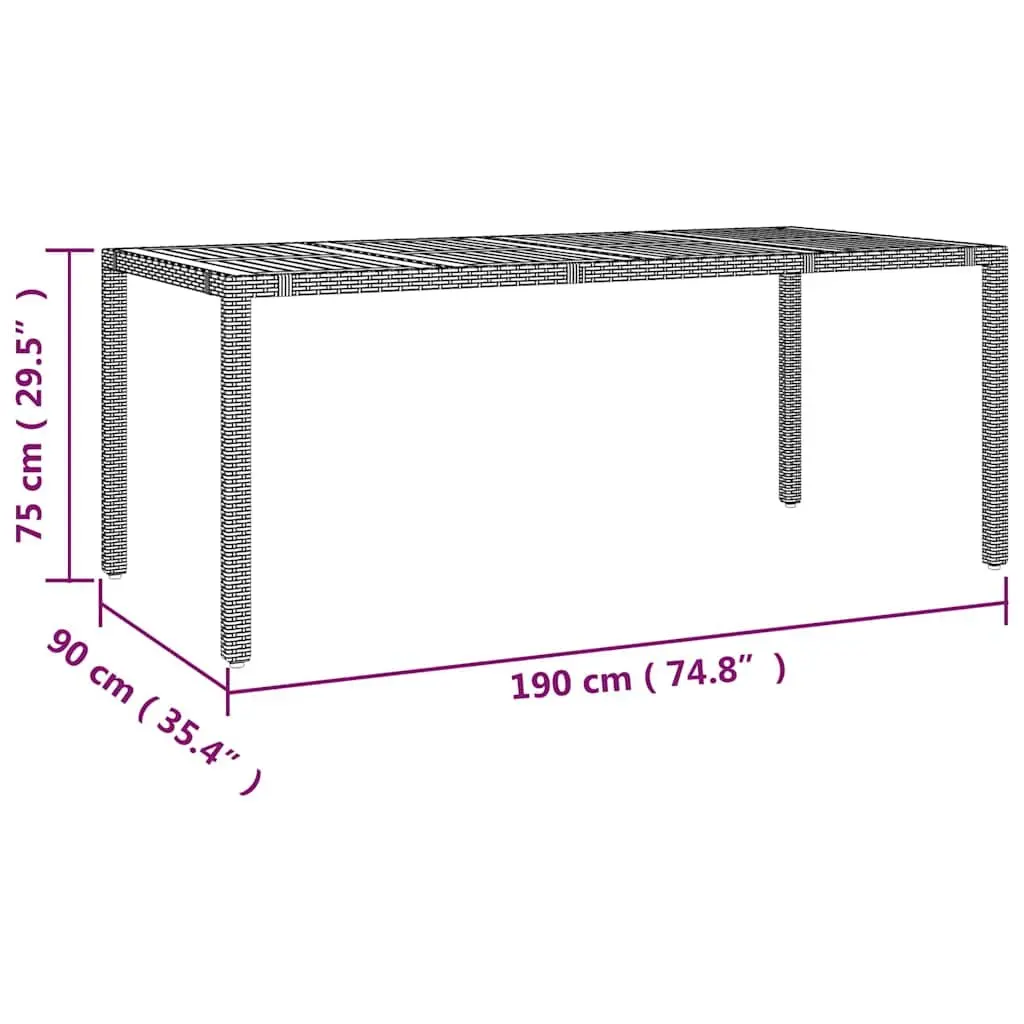 7 Piece Outdoor Bistro Set for Garden Patio with Grey Poly Rattan and Cushions