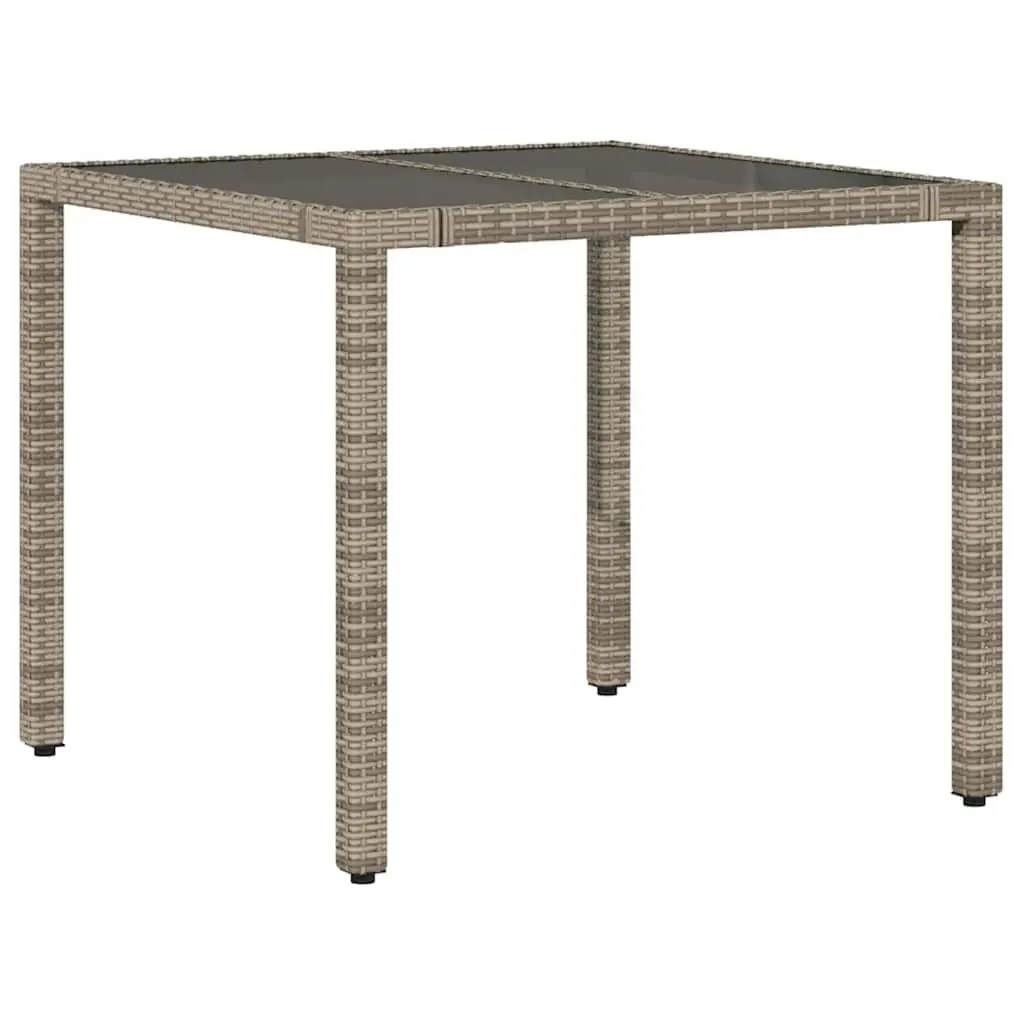 Outdoor Bistro Set 3 Piece Grey Poly Rattan Garden Furniture with Cushions