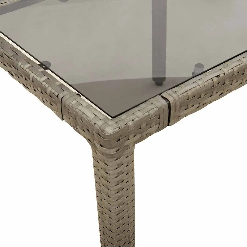 Bistro Set 7 Piece Outdoor Furniture Garden Grey Poly Rattan with Cushions