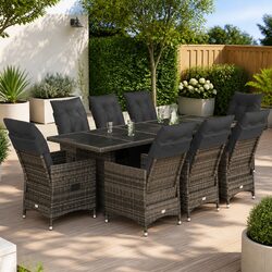 Specifications of the 9 Piece Outdoor Bistro Set in Grey
