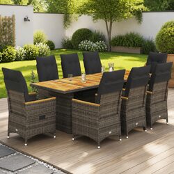Specifications of the 9-Piece Grey Bistro Set for Outdoors