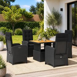 Specifications of 5-Piece Garden Dining Set with Cushions