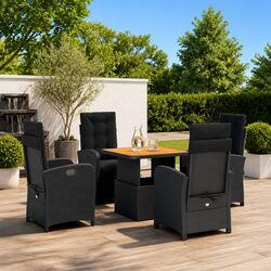 Specifications of Garden Dining Set: 5 Pieces, Adjustable Table