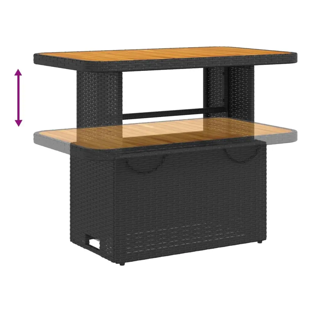 2 Piece Garden Dining Set Outdoor Use Adjustable Backrest Lifting Tabletop
