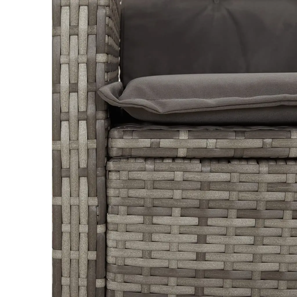 Garden Dining Set Outdoor Furniture 5 Piece Grey Rattan