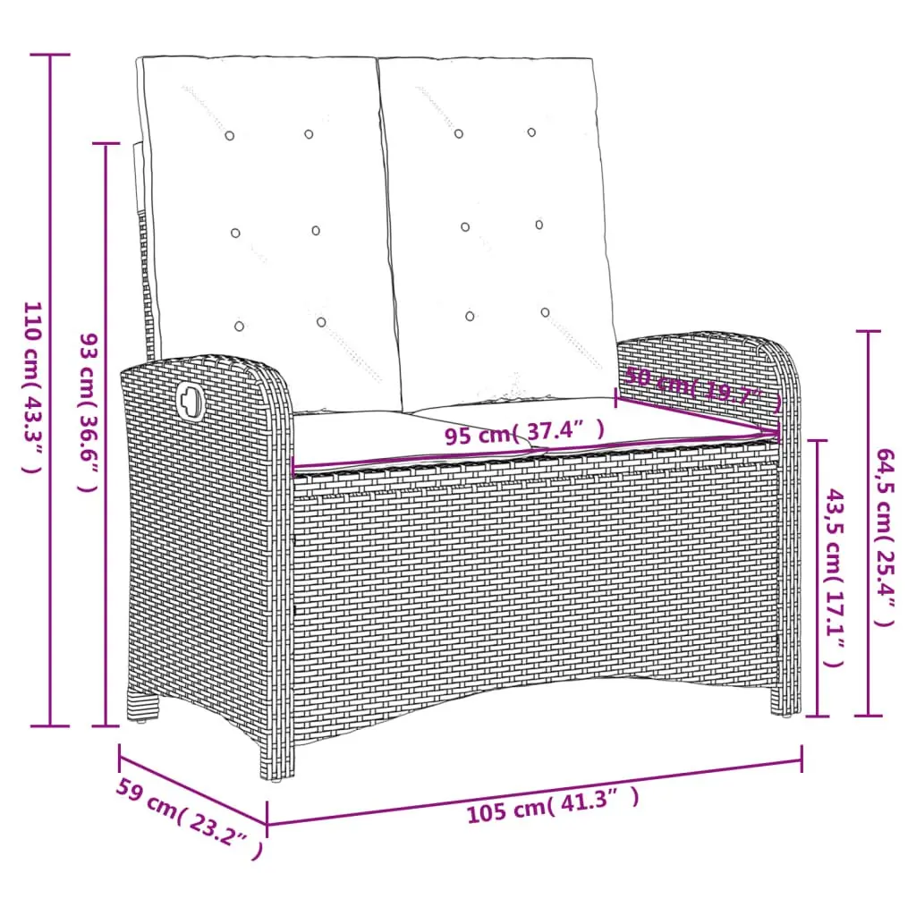 4-Piece Grey Poly Rattan Dining Set