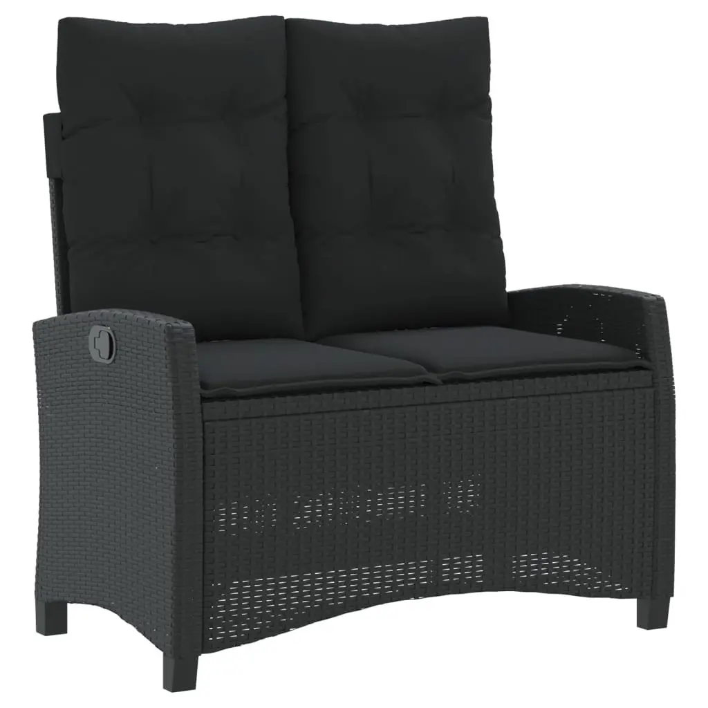 Outdoor Dining Set Garden Furniture 4 Piece Black Poly Rattan with Cushions