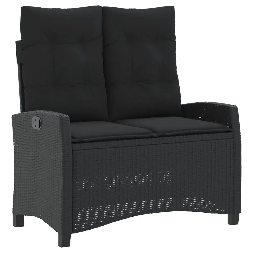 4 Piece Outdoor Dining Set Black PE Rattan Garden Furniture