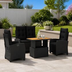 Specifications of the 4 Piece Black Garden Dining Set