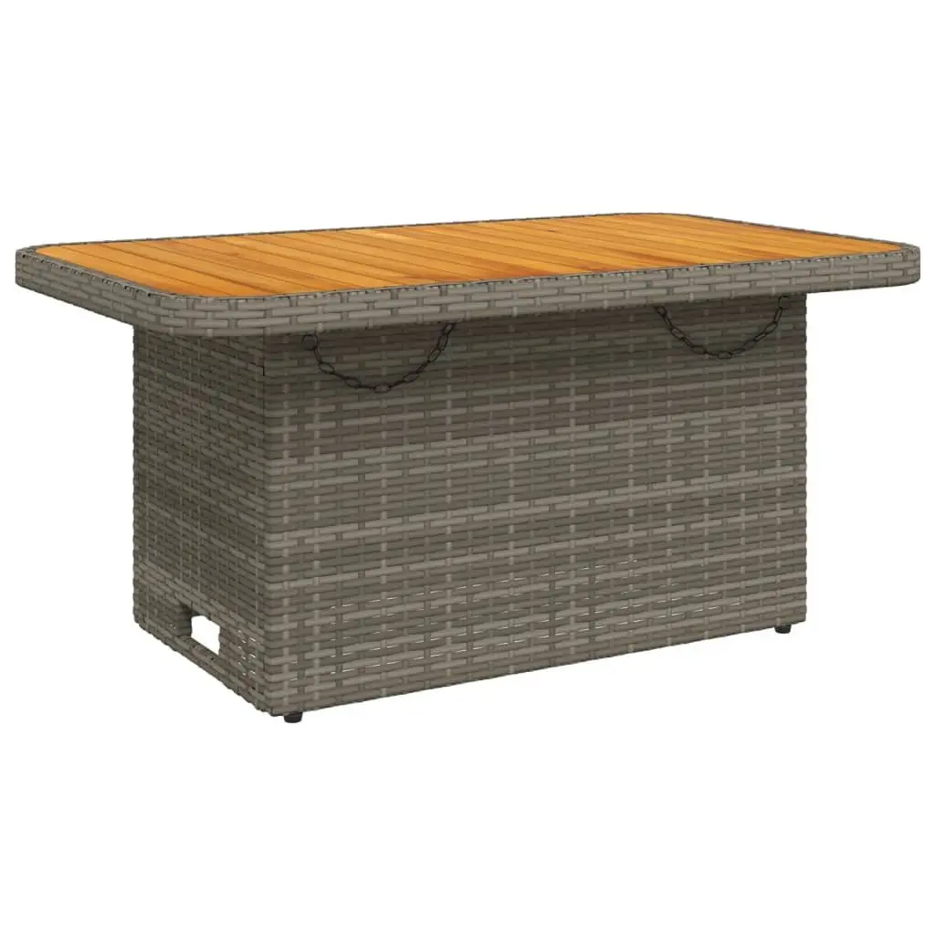 Garden Dining Set for Patio 4 Piece Adjustable Backrest Lift Top Table Grey Cushions