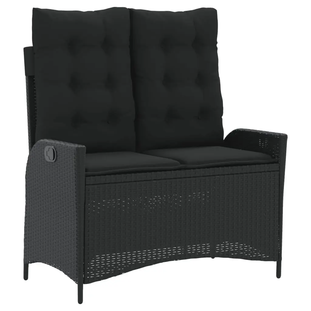 Garden Dining Set Outdoor Furniture 4 Piece Black Poly Rattan with Cushions
