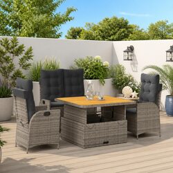 Specifications of the Grey Poly Rattan Dining Set 4 Piece