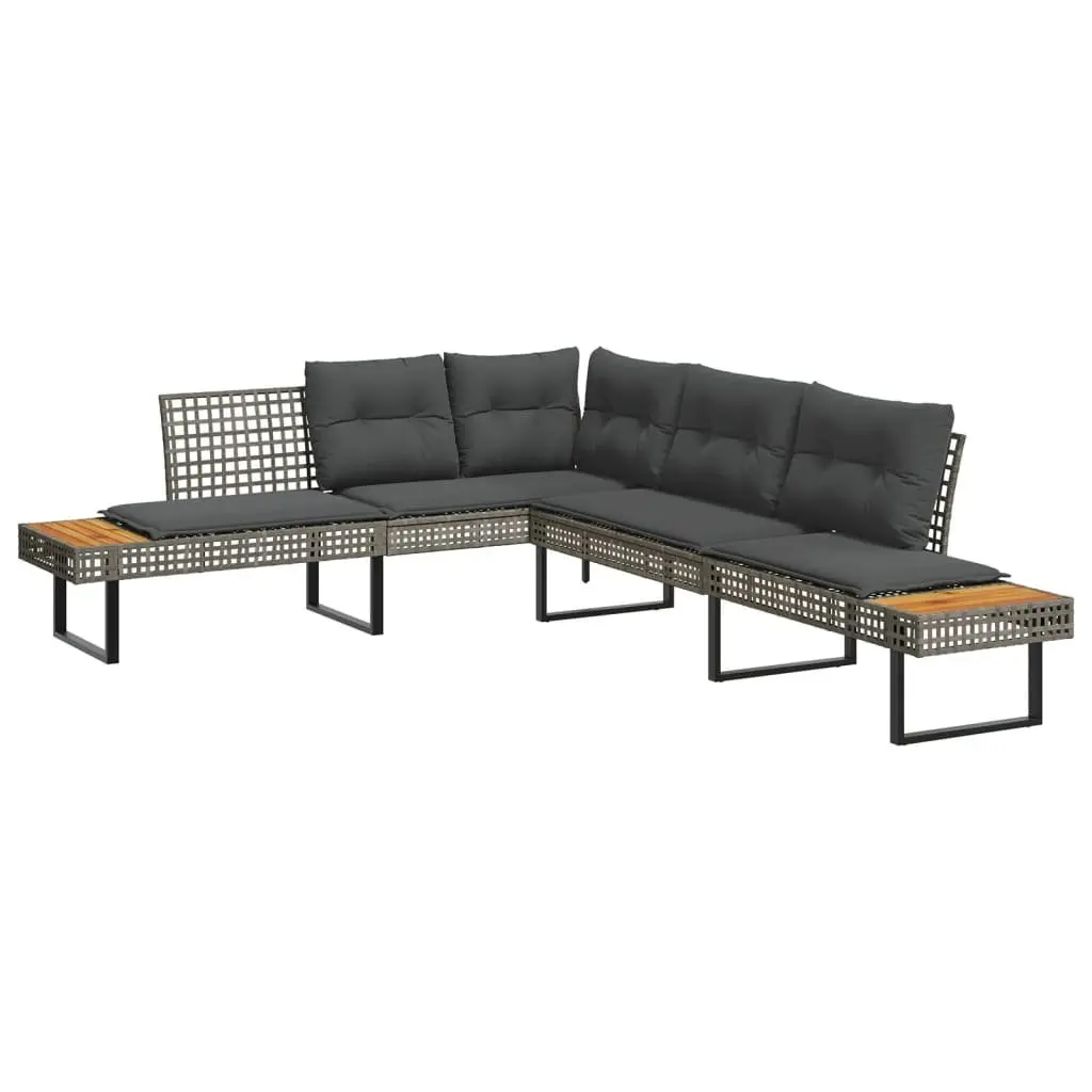 2 Piece Grey Garden Sofa Set