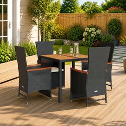 5 Piece Garden Dining Set with Dimensions and Materials