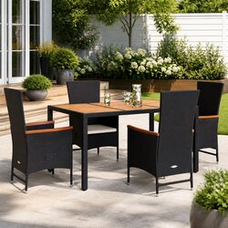 Black Poly Rattan 5 Piece Dining Set Specifications