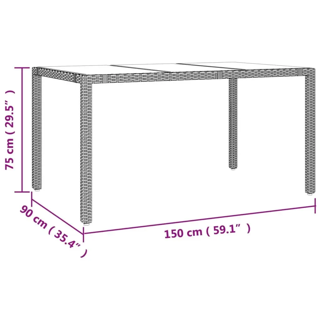 Garden Dining Set Outdoor Furniture 7 Piece Poly Rattan Patio Chairs Table