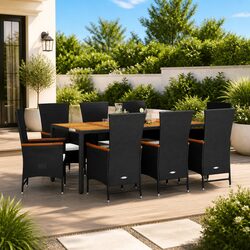 9-Piece Garden Dining Set with Acacia Wood Table