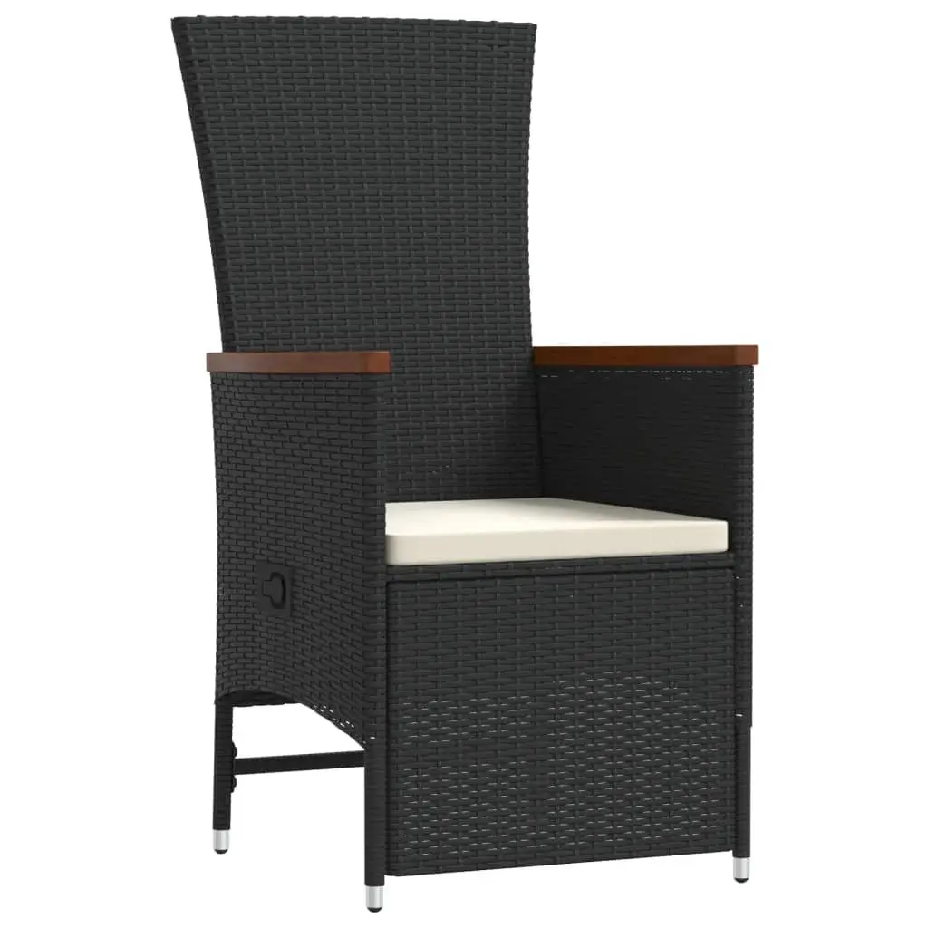 Outdoor Dining Set 9 Piece Garden Use Black Poly Rattan
