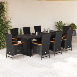 Specifications of 9 Piece Garden Dining Set with Cushions