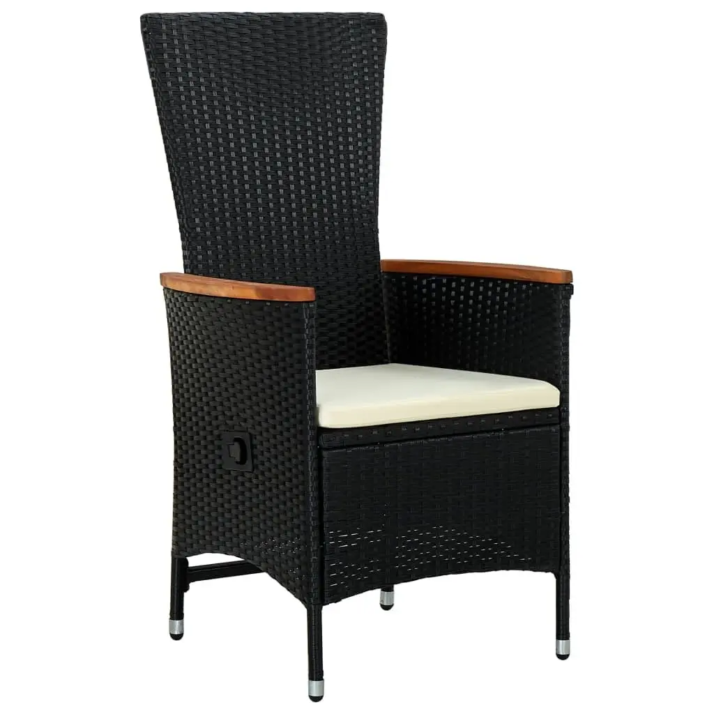 Outdoor Dining Set 11 Piece Garden Patio Furniture PE Rattan Black Cushions