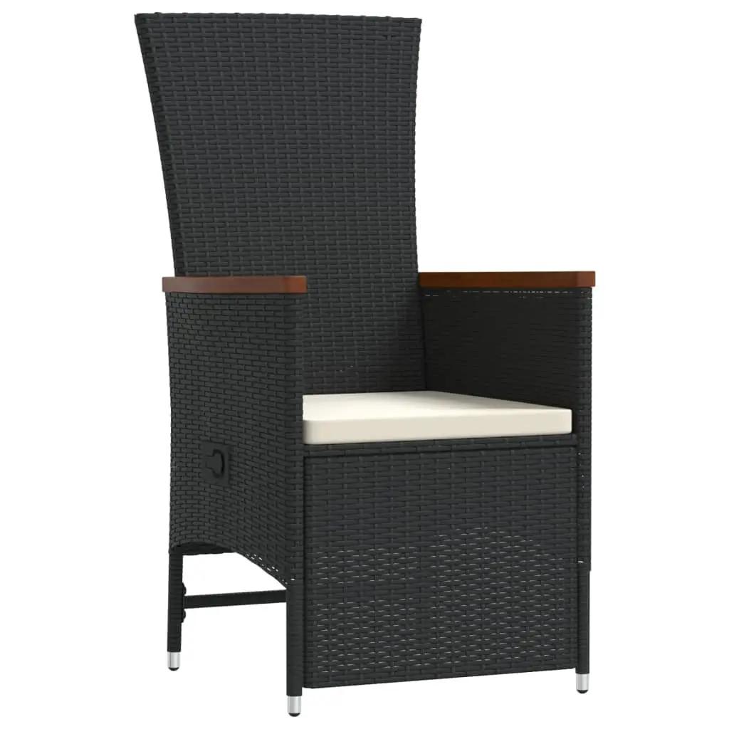 Outdoor Dining Set 11 Piece Garden Patio Furniture PE Rattan Black Cushions