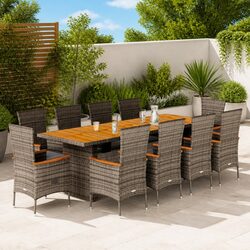 Specifications of the 11-Piece Grey Garden Dining Set