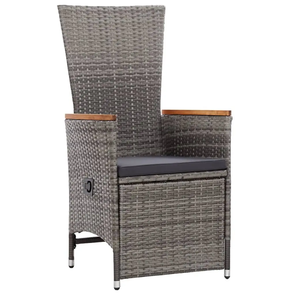 Outdoor Garden Dining Set 9 Piece PE Rattan Chairs Table Grey Patio Furniture
