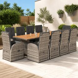 Specifications for 11-Piece Outdoor Dining Set in Grey
