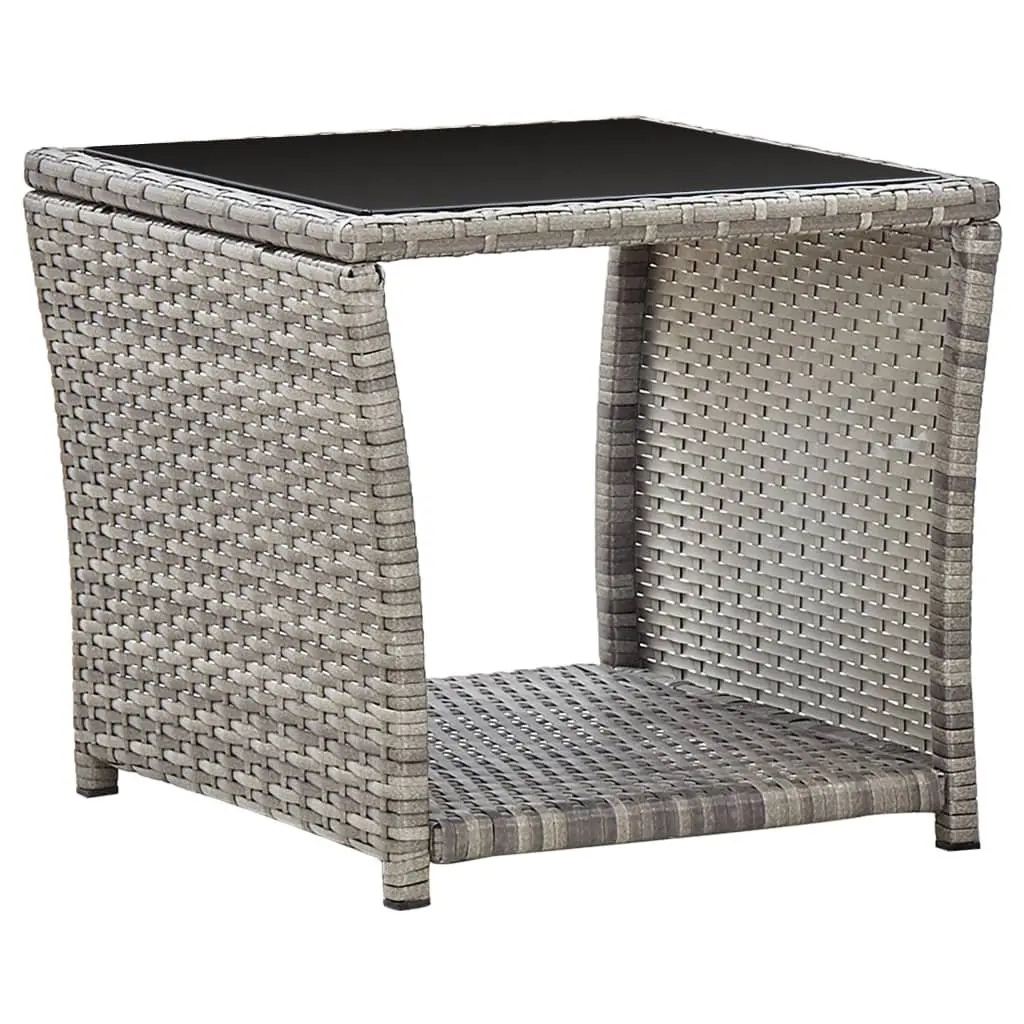 Garden Dining Set Outdoor Furniture 3 Piece Grey Poly Rattan Patio Table Chairs