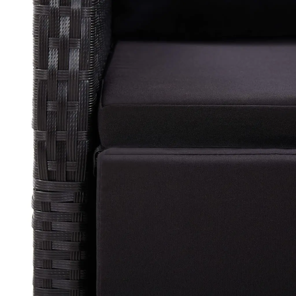 7 Piece Black Rattan Garden Set