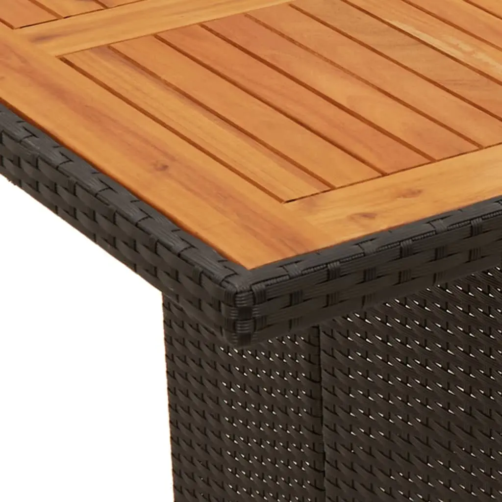 Outdoor Garden Dining Set 9 Piece Black Poly Rattan Furniture Patio